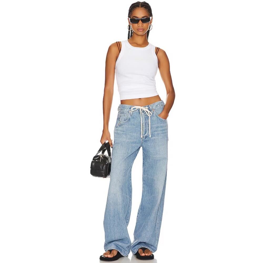 Citizens of Humanity Brynn Drawstring Trouser Jeans in Blue Lace Size 26